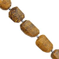 95cts Mariam Jasper Faceted Tumble Approx 13x7 to 23x15mm, 15cm Strand With Spacers