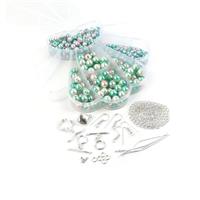Melody - Silver Plated Base Metal Mermaid Clasp, Shell Clasp & Shell Storage Box in Teal Tones