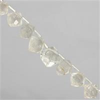 55cts Cullinan Topaz Faceted Corner Drill Square Approx 6 to 11mm, 21cm Strand With Spacers