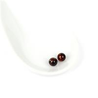 Baltic Cherry Amber Half Drilled Beads, 7mm (2pcs)