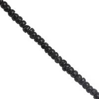35cts Black Spinel Plain Rondelles Approx 4x2mm, 20cm Strand
