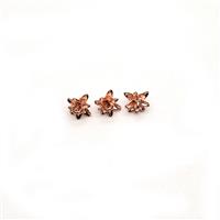 Rose Gold Plated 925 Sterling Silver Pineapple Bail Approx 8x6.7mm (3pcs)