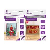 Gemini Christmas 3D Embossing Folder and Stencil 6PC Mini Collection - Bells & Candle