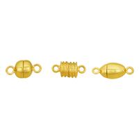 Gold Plated Sterling Silver Round, Spiral & Barrel Magnetic Clasps, 3pcs