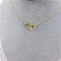 Gold Plated 925 Sterling Silver Interlocking Rings Pendant (18 Inch/ 45cm)
