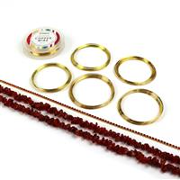 Flame; 270cts Carnelian Nuggets, Gold Plated Cupchain 3mm Red, Memory Wire, 0.4mm