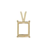 9K Gold Octagon Pendant Mount (To fit 9x7mm gemstone)