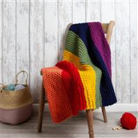 Wool Couture Bright Rainbow Blanket Knitting Kit