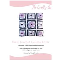 The Crafty Co Floral Crochet Cushion Pattern