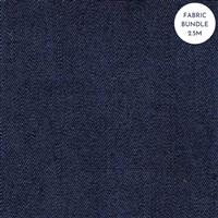 Dark Blue 4oz Washed Denim Cotton Fabric Bundle (2.5m)