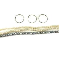 Triple Trouble; 3x Cultured Potato Pearls & Argentium Finest Silver Jump Rings