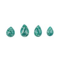 10.50cts Russian Amazonite Cabochon Pear Approx 10x7 to 13x9mm Loose Gemstones, (Pack of 4)