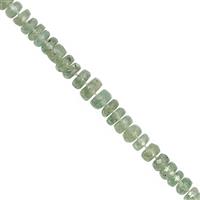 40cts Odisha Kyanite Graduated Faceted Rondelle Approx 3x1 to 6.5x4mm, 15cm Strand
