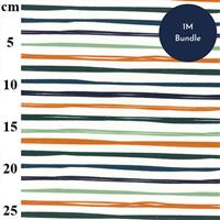 Multi-Striped Terry Backed Jersey Fabric Bundle (1m)