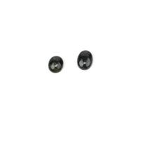 17.50cts Black Burmese Jade (N) Cabochon Ovals Approx 14x12 & 16x12mm Loose Gemstone, (Set Of 2)