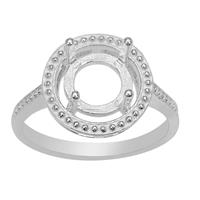925 Sterling Silver Halo Ring Mount (To fit 8mm Gemstones)