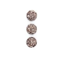 Bronze Coin Resin Glitter Cabochons, Approx 10mm (3pcs/pack)