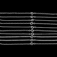 Silver Plated Base Metal (10pcs – 2 x 5 Styles – Snake Chain, Clip Chain, Rolo Chain, Diamond Curb Chain & Cable chain) Approx 45cm per Chain