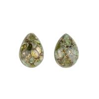 7.8cts Copper Mojave Peridot 14x10mm Pear Pack of 2 (R)