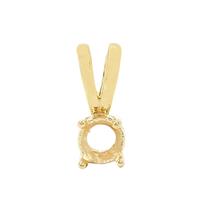 Gold Plated 925 Sterling Silver Round Pendant Mount (To fit 4mm gemstone) - 1 pcs