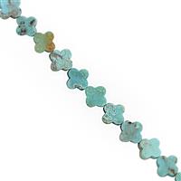 22cts Turquoise Smooth Leaf Clover Approx 8mm, 15cm Strand