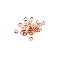 925 Rose Gold Plated Sterling Silver Open Jump Rings ID Approx 3mm. (Approx 30pcs)