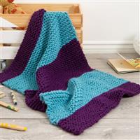 Wool Couture Multi Beginner Basics Children's Children's Stripy Blanket Knitting Kit With Free Knitting Needles Usually £8
