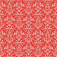 Makower Christmas Scandi Folk Red Fabric 0.5m  