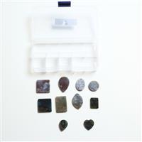 160cts Fancy Jasper Cabochon Assorted Shapes and Sizes Pendant (Set of 10 ) 