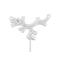925 Sterling Silver White Zircon Connector With Peg