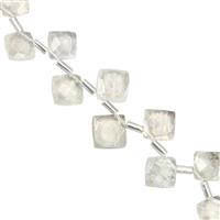 55cts Cullinan Topaz Faceted Square Approx 6 to 13mm 24cm Strand With Spacers