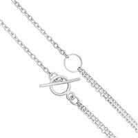 925 Sterling Silver 18"  Cable Chain Necklace With Toggle Clasp