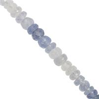 33cts Ceylon Sapphire Faceted Rondelles Approx 2.6x1.1mm to 5x2.6mm 19cm Strand