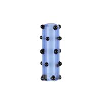 Preciosa  Light Blue/Black Polka Dot Cylinder Lampwork Bead Approx 20x6mm (1pk)