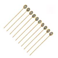 2.15cts Labardorite Gold Flash Sterling Silver Headpins Oval 4x3mm, length 40mm and width 0.50mm (10pcs/pack)