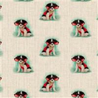 Chihuahua All-Over Linen Look Red Glasses Fabric 0.5m