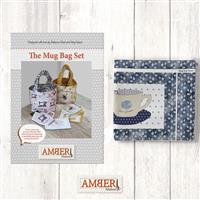Amber Makes Blue Rose Mug Bag Kit: Instructions & Panel (70x103cm)