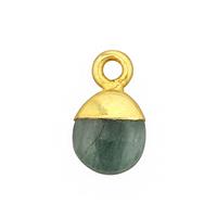 Gold Flash Sterling Silver Electroplated 2.20cts Emerald Pendant Approx 12mm