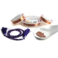 Bear Necessities! Rose Gold Colour Wire & Crimp Beads, Amethyst Smooth Rounds 4-5mm
