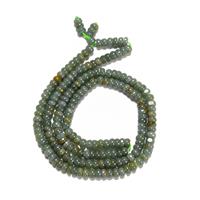 200cts Type A Olmec Yellow Jadeite Plain Rondelles Necklace Approx 4x6mm, Approx 190 Beads