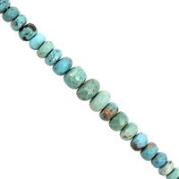 25cts Turquoise Graduated Faceted Rondelle Approx 3x1 to 6x3mm, 20cm Strand
