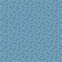 American Country Collection Navy Quilts On Blue Fabric 0.5m