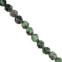 150cts Ruby Zoisite Star Cut Rounds Approx 8mm, 38cm Strand