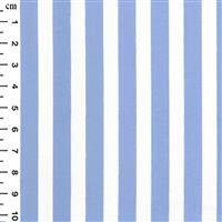 Pale Blue Stripes on White Fabric 0.5m