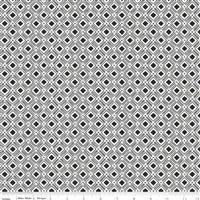 Katherine Lenius Tea With Bea Charcoal Square Spotted Fabric 0.5m