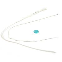 Turquoise Stacker; Sleeping Beauty Turquoise Cabochon Oval, Silver Crown Gallery Wire Strip & Round Wire