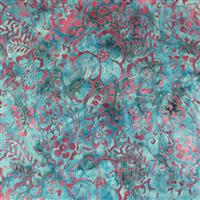 Artisan Bali Batiks Blue/Pink Fabric 0.5m