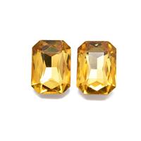 Octagon Crystal Yellow, Approx. 13x18mm, 2pcs