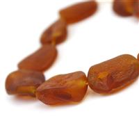 Baltic Frosted Honey Amber Free Form Beads Approx 18x11mm, 20cm Strand