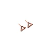 Rose Gold Plated 925 Sterling Silver Triangle Earrings Approx 12.5mm With Multi Coloured CZ (1 Pair)